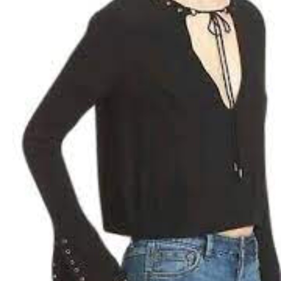 Free People Black Boho Top NWT - Picture 2 of 15